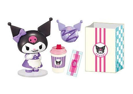 a figurine of a character with a bow, a cup, and a gift bag.