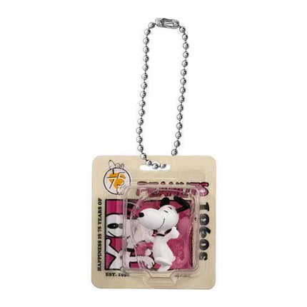 Vintage Peanuts Snoopy Style Charms Keychain - 75th Anniversary Snoopy Figure Pendant