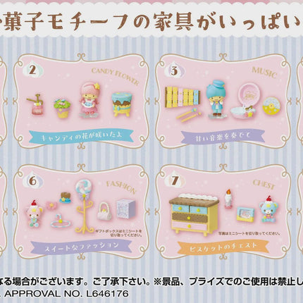 Re-ment Sanrio Little Twin Stars Pastel Sweets Room Full Set 8 Pcs | Rement Miniatures