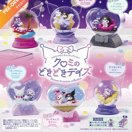 (Pre-order) Re-ment Kuromi Terrarium Collection Kuromi's Doki Doki Days Figure (Box of 6) (4521121152929)