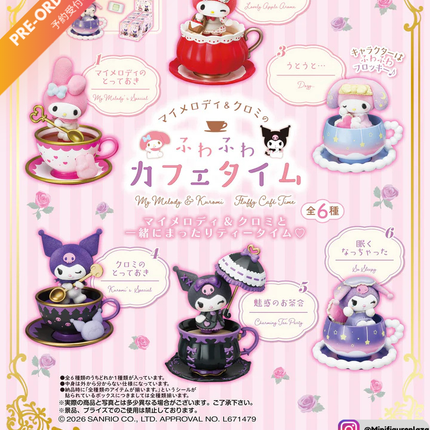 (Pre-order) Re-ment - Sanrio My Melody & Kuromi Fluffy Cafe Time (Full Set of 6) (4521121701097)