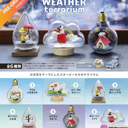 (Pre-order) Re-Ment - Snoopy Weather Terrarium (Full Set of 6) (4521121701998) (Re-Issued)