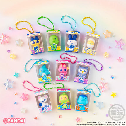 Tamagotchi gumiture charm set of 11 with colorful bead keychains in boxes