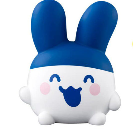 Soft vinyl character figure with blue ears, white face, and pink cheek dots