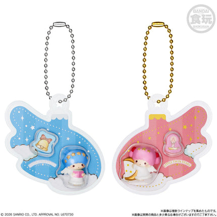 Sanrio ornament charm set: blue and pink starry scene charms with bead chains