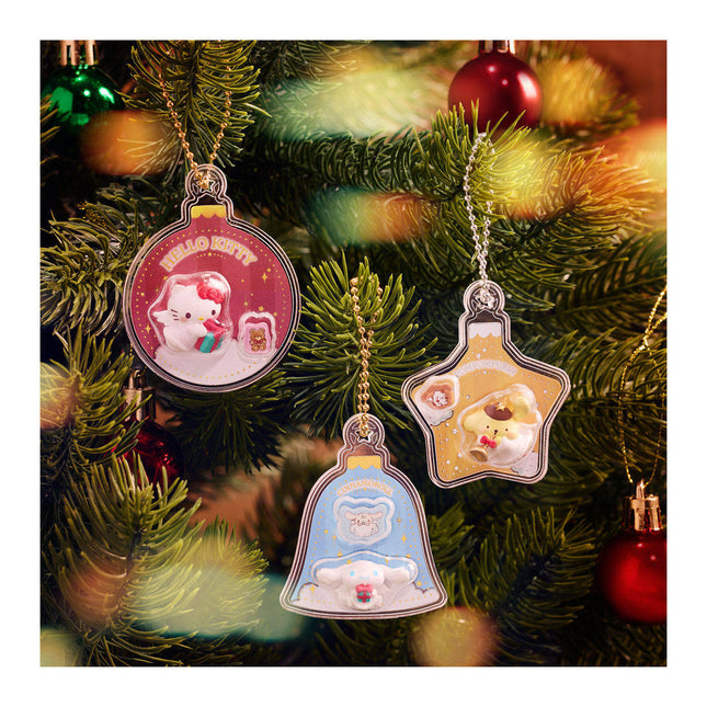 Sanrio ornament charms: three hanging character charms with bead chains