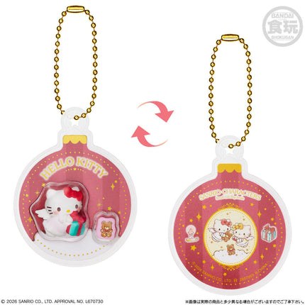 Sanrio ornament charm set: pink Hello Kitty heart charm and back-panel charm on chains