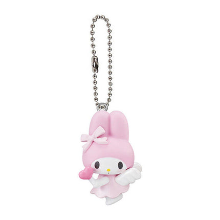 My Melody dreaming angel keychain plush with bead necklace chain