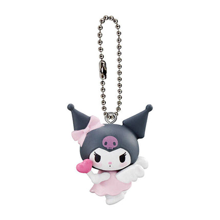 Kuromi dreaming angel keychain plush with bead necklace chain