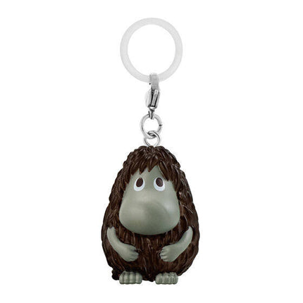 Moomin keychain charm of a brown hedgehog-like character on a metal key ring