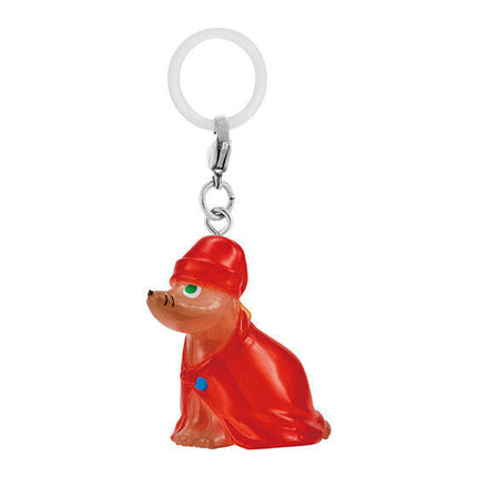 Moomin keychain charm of a red fox-like character on a metal key ring