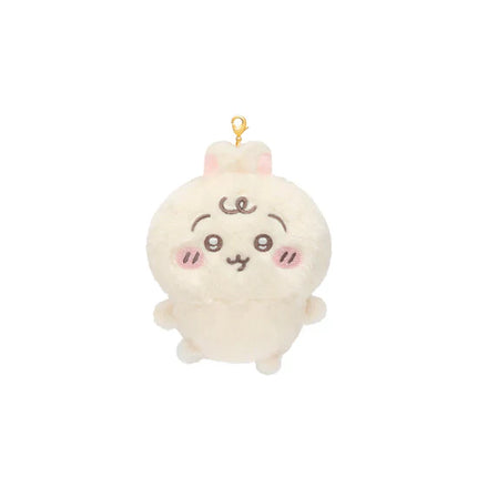 White round plush mascot with rabbit face and tiny star topper.