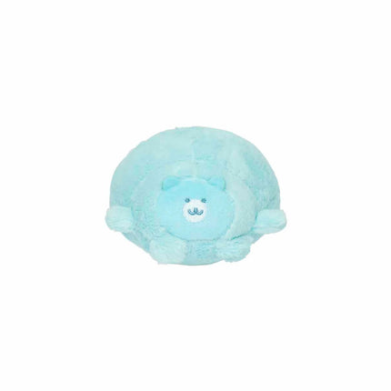 Light blue plush baby charm with cute cartoon face detail