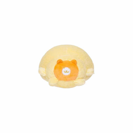 Light yellow plush with orange bear emblem on the back side