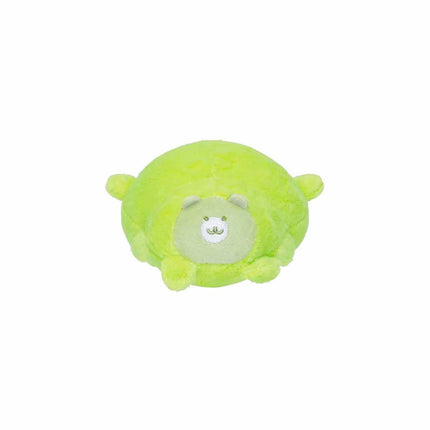 Green Kurimanju baby plush curled cuddle charm with smiling belly patch