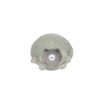 Grey seal plush baby charm with close-up embroidered eye