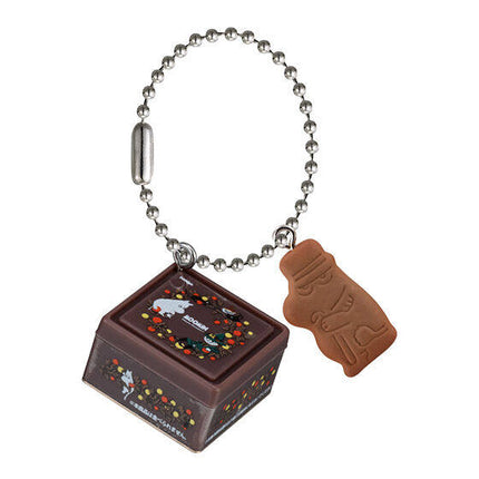 Moomin biscuit mini charm keychain with brown tin charm and brown biscuit charm