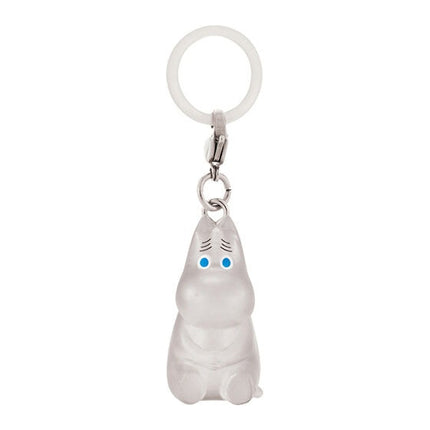 Moomin keychain charm: white character with blue eyes and metal ring