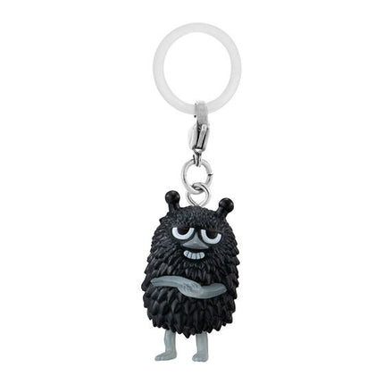 Moomin keychain charm: black shaggy monster figure with metal ring