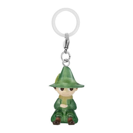 Moomin keychain charm: green-clad character with hat and metal ring