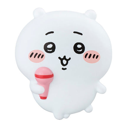 White Chiikawa light clip toy with pink-and-white striped light accessory