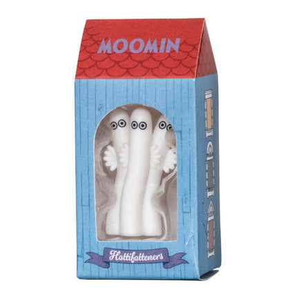 Moomin miniature character toy in blue and red package, Hattifatteners character