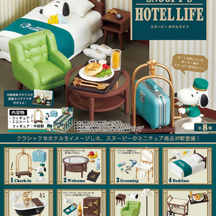 (Discontinued) Re-Ment Snoopy's Hotel Life Full Set (8 Figures) | Peanuts | Rement Miniatures