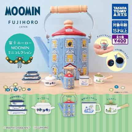 Miniature blue teapot with red roof lid and detailed housefront design