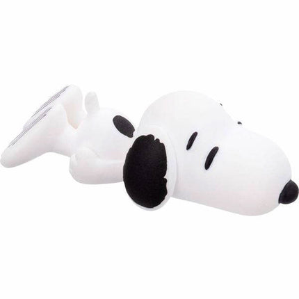 Snoopy capsule mascot figure, white body with black nose and sleepy face
