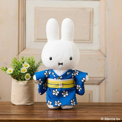 (Pre-order) Japanesque Miffy Floral Pattern Plush Toy (Blue)