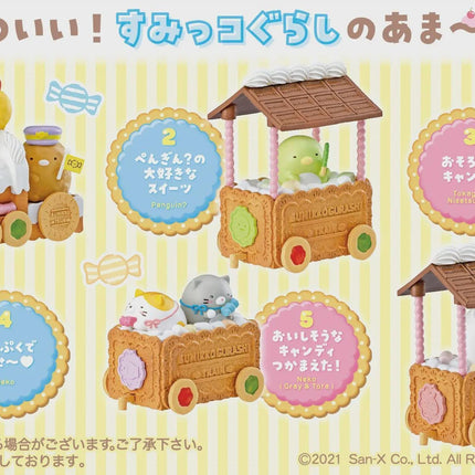 Re-Ment Sumikko Gurashi Sweets Train Full Set (6 Figures) | Rement Miniatures Dollhouse