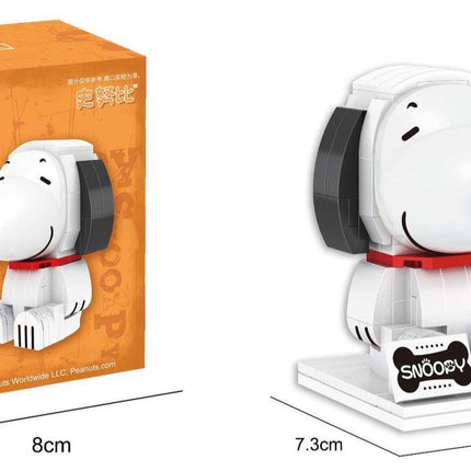 Snoopy Building Blocks | Peanuts Charlie Brown Mini Brick Figures | Pilot Detective Pajama Snoopy Toy | Cute DIY 3D Puzzle Gift