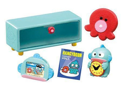 Re-Ment Sanrio Hangyodon Room (Full Set of 8) by Rement Miniatures Dollhouse