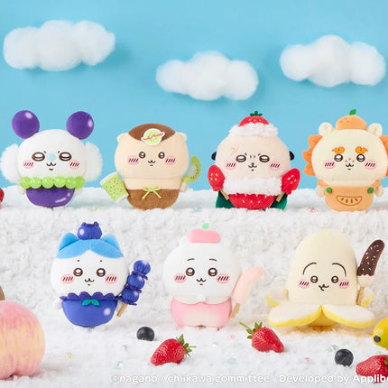 Pocket fruit plush mascot set with several fruit-themed character plush figures