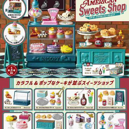 Re-Ment Snoopy American Sweets Shop (Full Set of 8) Peanuts Food | Rement Miniatures