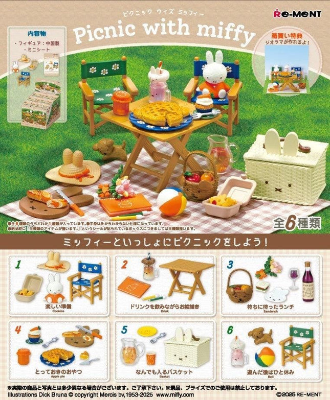 Re-Ment Picnic with Miffy Miniatures Set (Full Set of 6 Figures) | Rement Miniatures Dollhouse