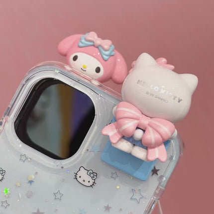 San Flocked Peeking Sanio Phone Hippers - Blind Box (Hello Kitty, Kuromi, My Melody)