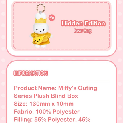 Miffy Mini Bags Travel Outing Series Plush Keychain - Blind Box
