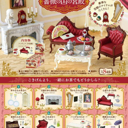 The image is a collage of various miniature furniture and accessories, including a fireplace, chairs, tables, and other decorative items, all arranged in a detailed and ornate setting.