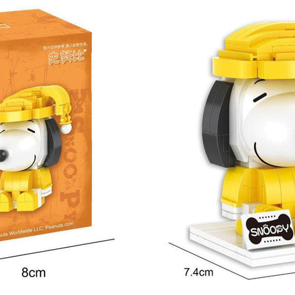 Snoopy Building Blocks | Peanuts Charlie Brown Mini Brick Figures | Pilot Detective Pajama Snoopy Toy | Cute DIY 3D Puzzle Gift