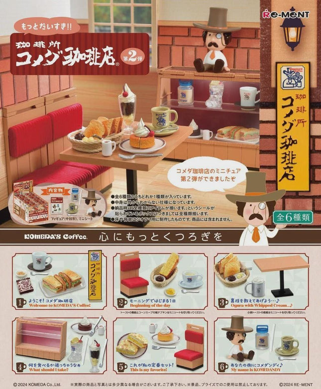 Re-ment Komeda's Coffee Vol.2 (Full Set of 6 Boxes) | Japanese Cafe Food | Rement Miniatures