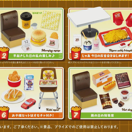 Re-Ment Petit Sample Burger Shop R&M Miniatures Set (8 Boxes) | Rement Miniatures Dollhouse