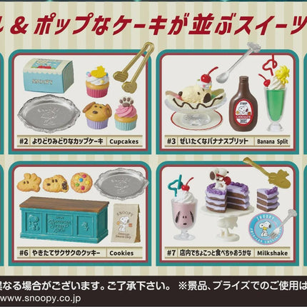 Re-Ment Snoopy American Sweets Shop (Full Set of 8) Peanuts Food | Rement Miniatures