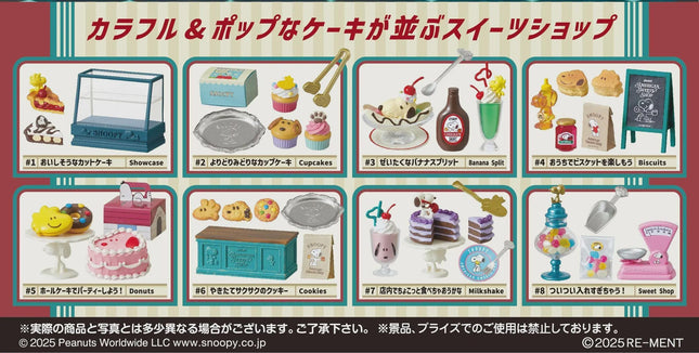 Re-Ment Snoopy American Sweets Shop (Full Set of 8) Peanuts Food | Rement Miniatures