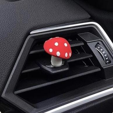 Cute Red Mushroom - Healing Toadstool Pair for Car Ornament, Dashboard, Rearview Mirror Charm, Auto Decor