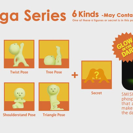 Smiski Yoga Series Blind Box - Green Guy Glow-In-The-Dark Mini Figure - 100% Original
