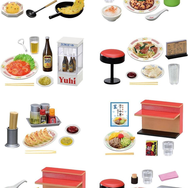 Re-Ment Chinese restaurant miniature full set with food dishes, tableware, and decor accessories