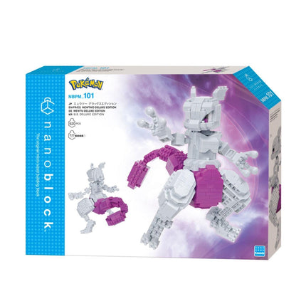a Pokemon-themed packaging for a product called "Nbpm 101". The packaging is predominantly blue and white, with a purple and white color scheme. The packaging showcases a large, detailed model of the Pokémon character, which appears to be a mechanical building block. The packaging also includes text and logos related to the Pokémon franchise, such as the Pokémon logo and the Nbpm 101 branding.