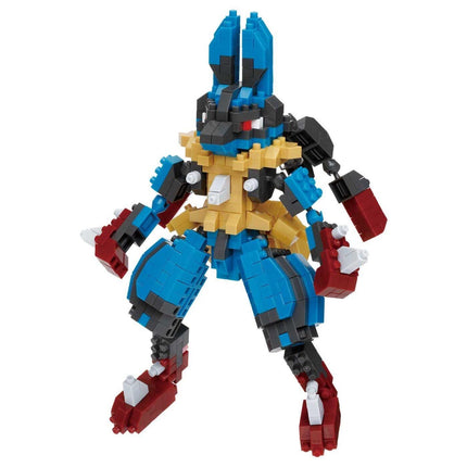 A colorful and intricate LEGO figure of a robot or monster, composed of various LEGO bricks in different colors and shapes.