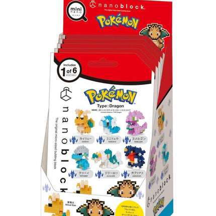 A collection of Pokemon-themed pixel art figures, including various types of dragons and other characters, presented in a box.